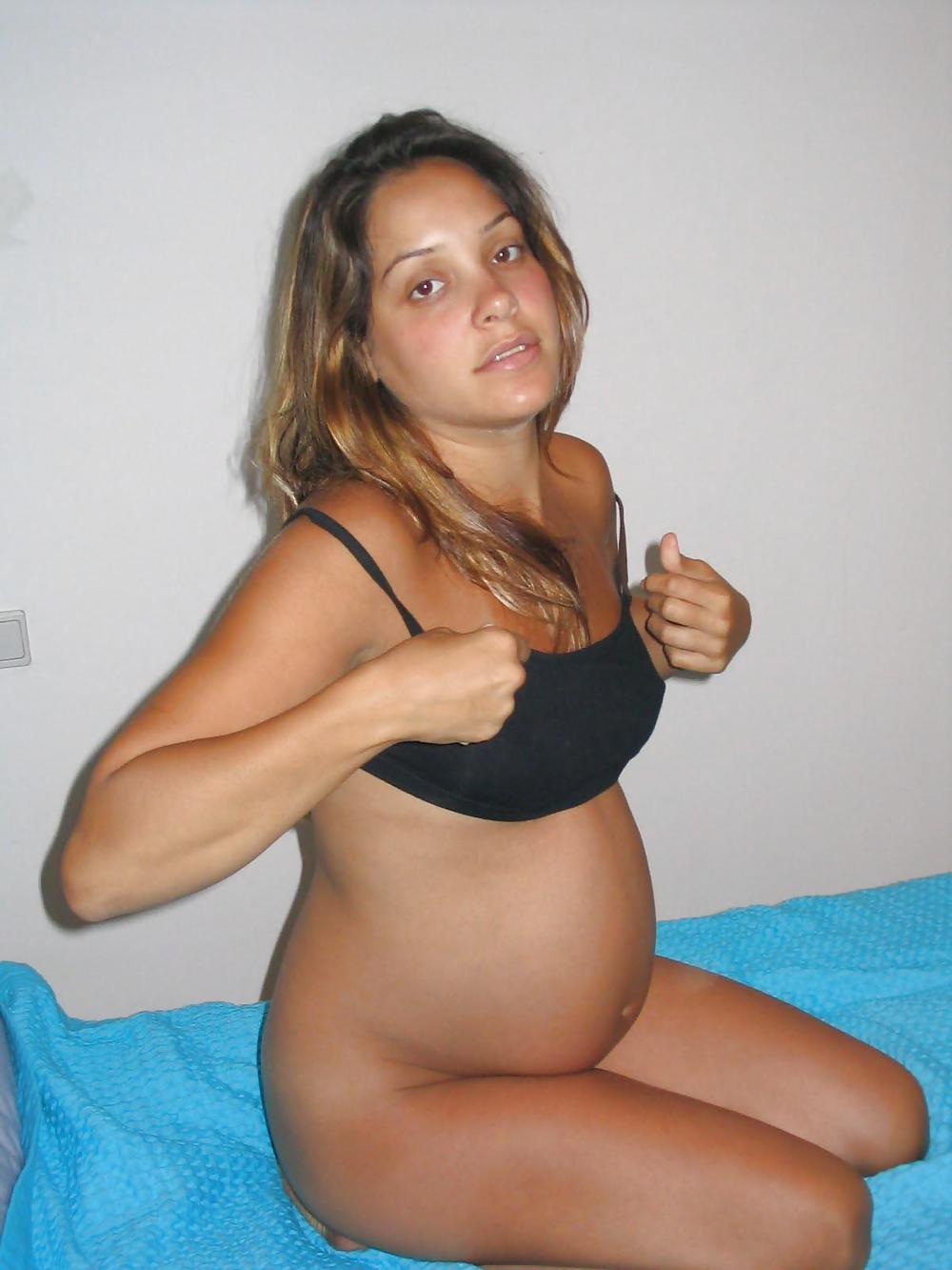 Highly pregnant naked messy full body fan compilation