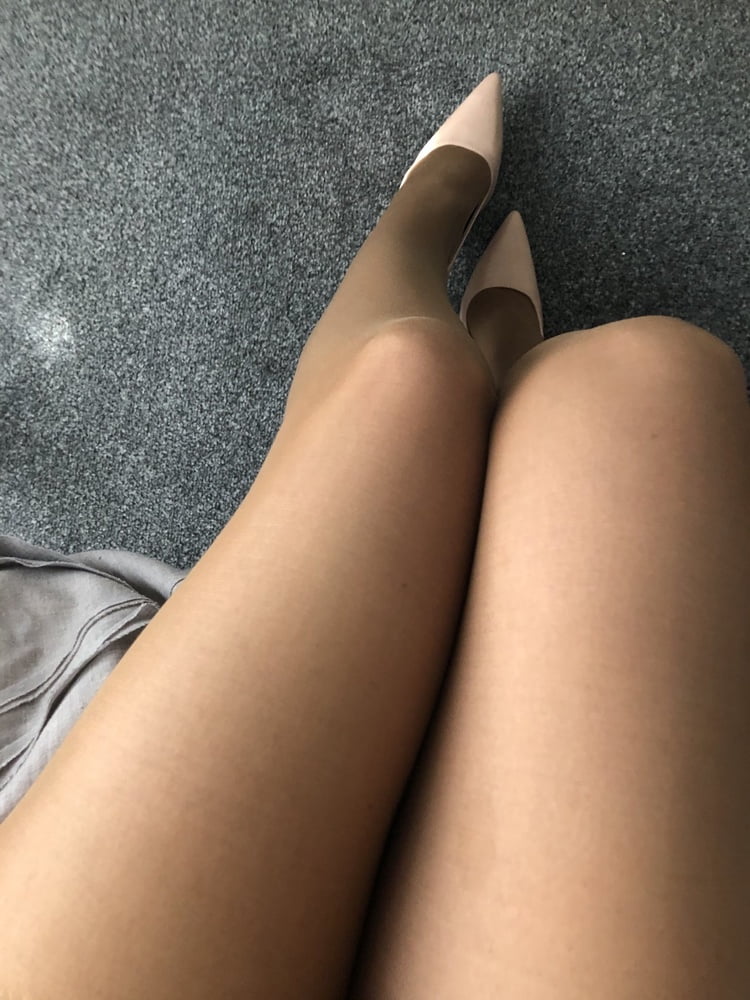 Tan pantyhose between the legs