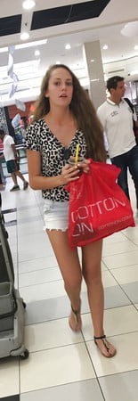Beautiful mall teen in shorts