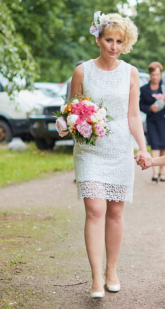 Wedding Pantyhose - Blonde Russian MILF Bride - 23 Photos 