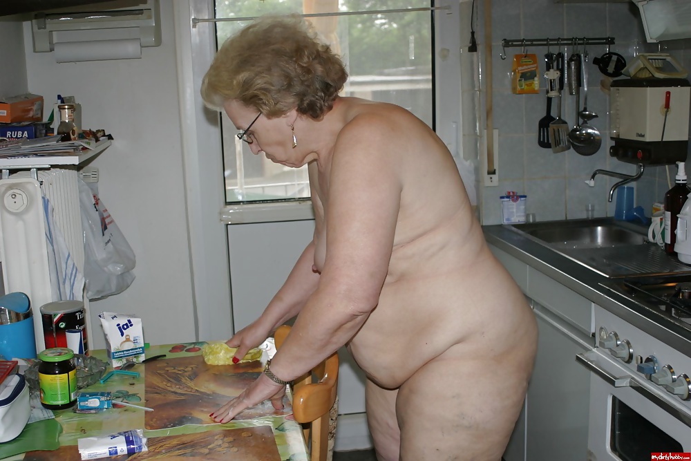 Granny gives up cleaning house and strips naked