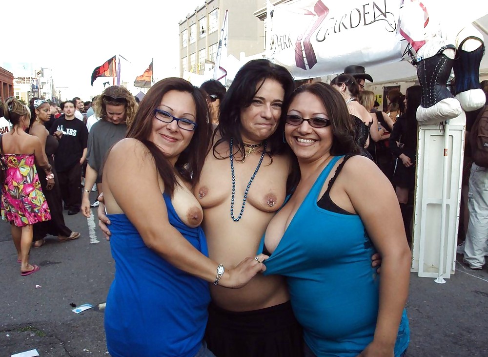 Group of girl flash their boobs