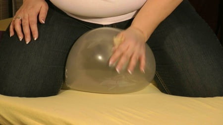 played with a large balloon         