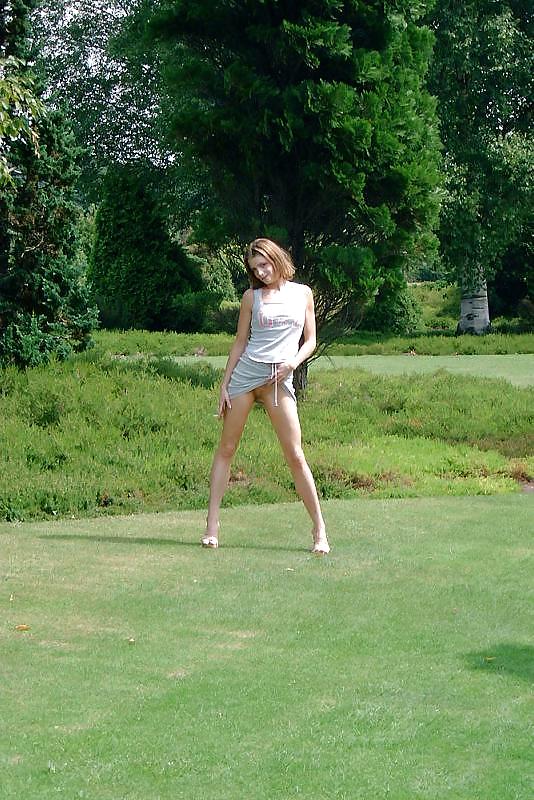 Porn image Annabel nude in public