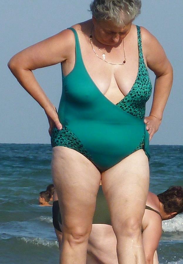 Porn image old granny at beach