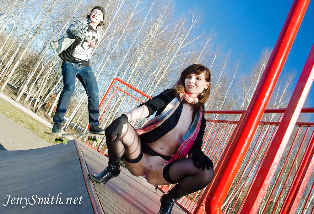 Porn image Public stocking