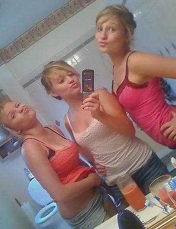 Playful Teen Bathroom Selfies