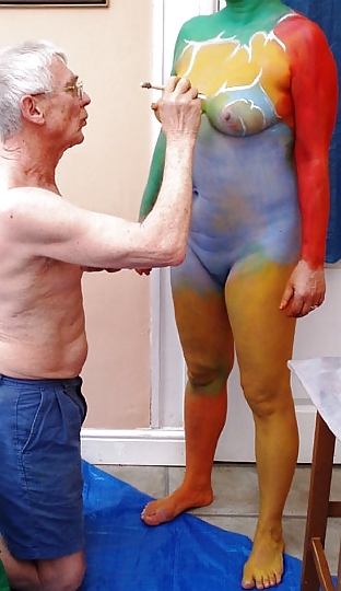 Porn image Body painting session