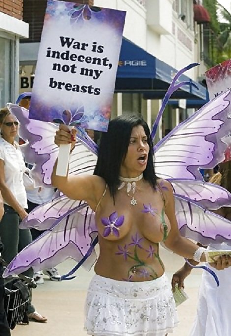 Porn image Hot female protesters