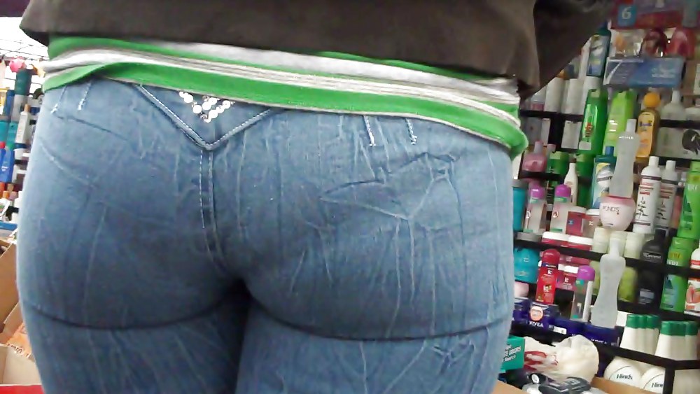 Porn image Tight ass & butt in jeans outlining panties so fine