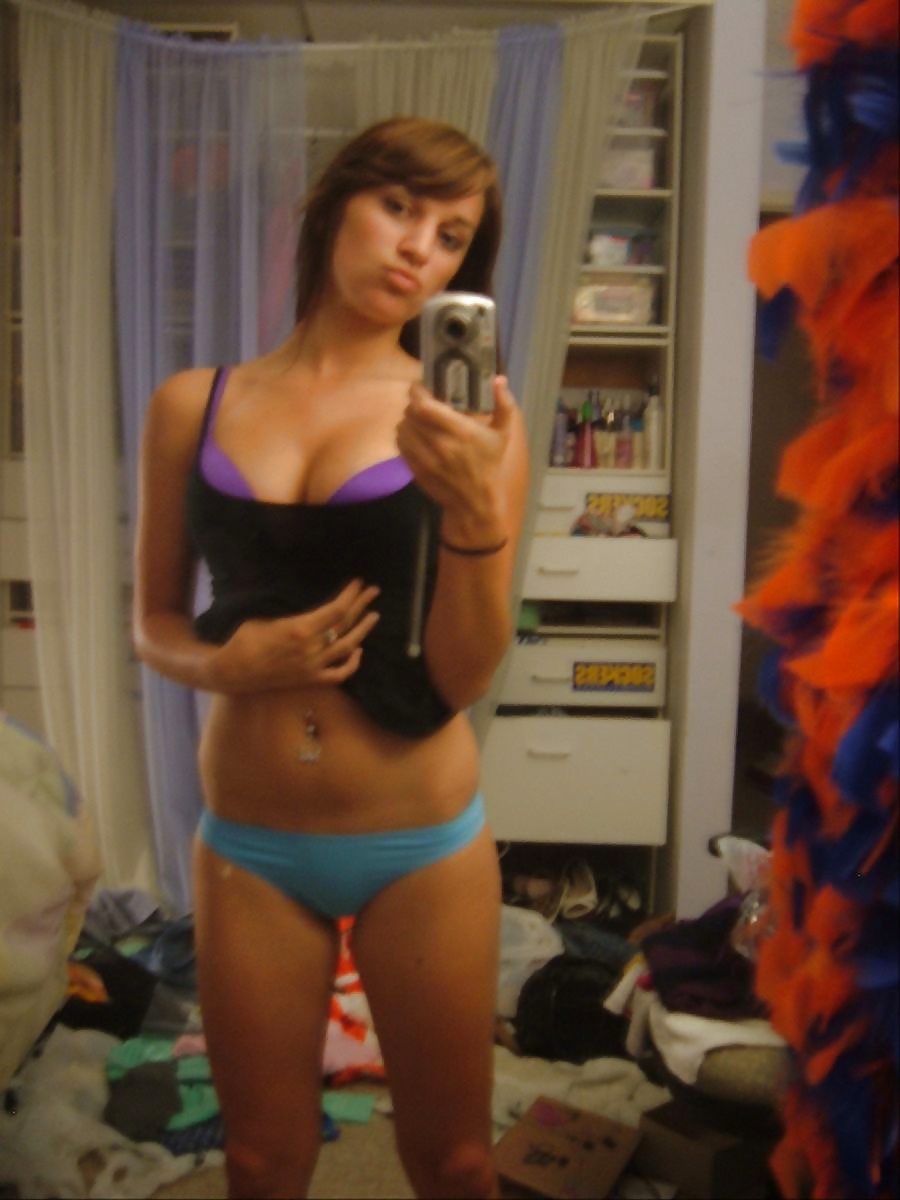 Porn image hot teen strips in mirror