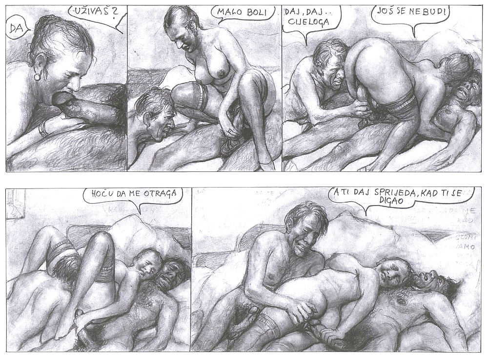 Porn image vintage artistic comic from Croatia