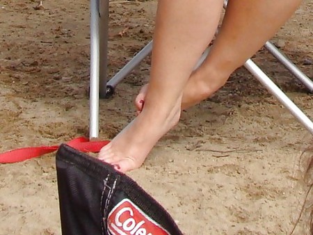 Wifes feet on beach
