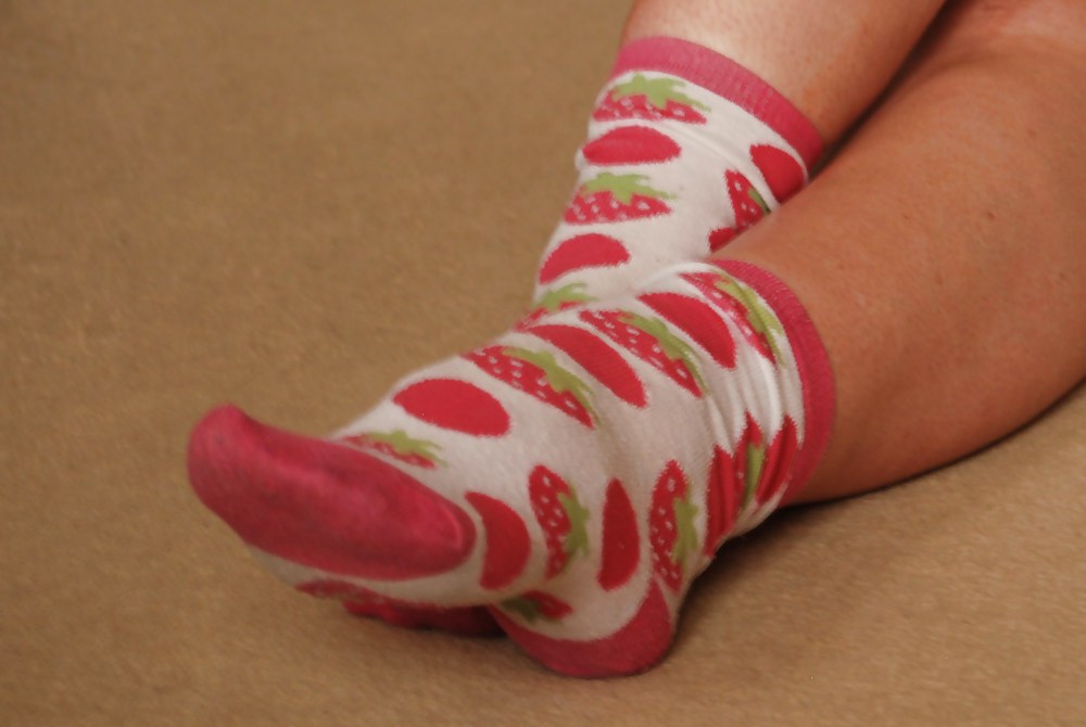 Porn image sexy feet again in socks with dildo footjob