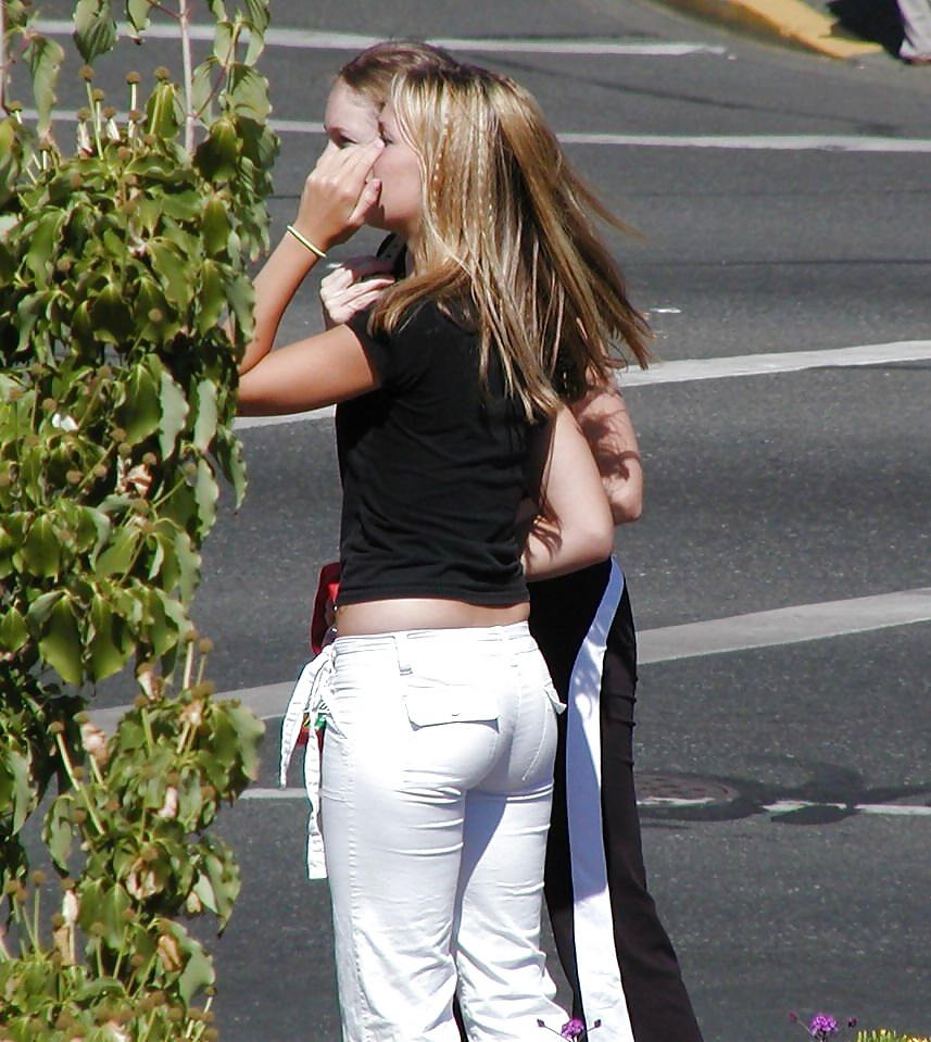 Porn image Wives In Tight And See Thru White Pants