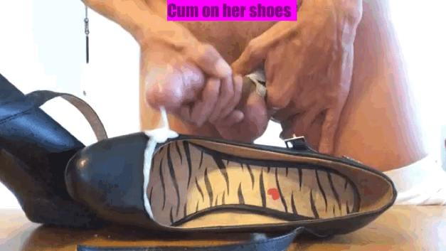 Shoe fetish cum in shoes wearing and frothing. 