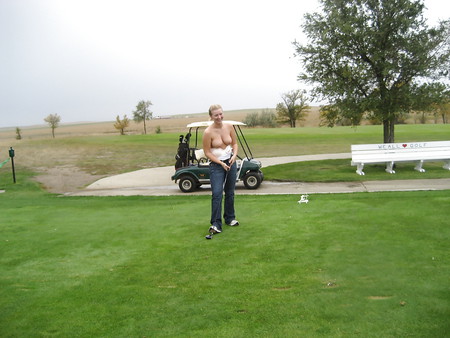 blonde golf swing