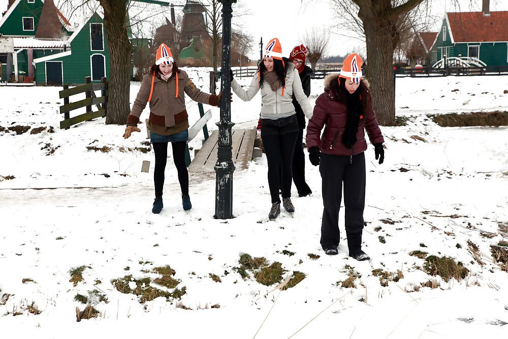 Porn image Julia,Elisa,Britt & Gylve on the Dutch Ice.