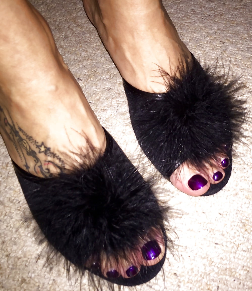 Porn image Got me sum new fluffy slippers