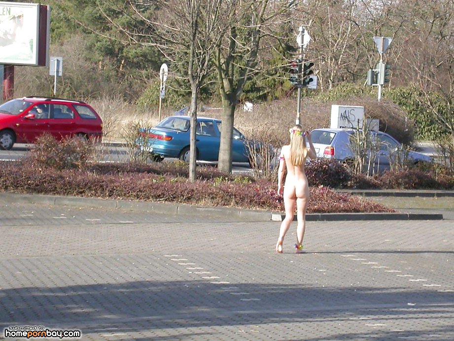 Porn image Posing naked in a public place