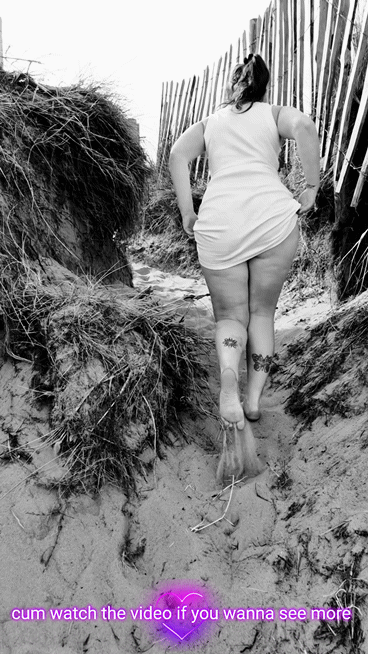 Flashing my bum on the beach 
