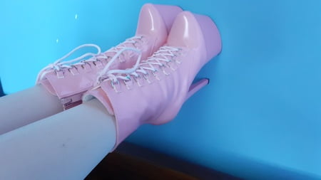 pink ankle boots         