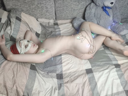 sexy blonde wish you happy new year and hot holidays         