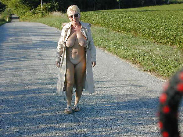 Porn image Naked older women outdoor.