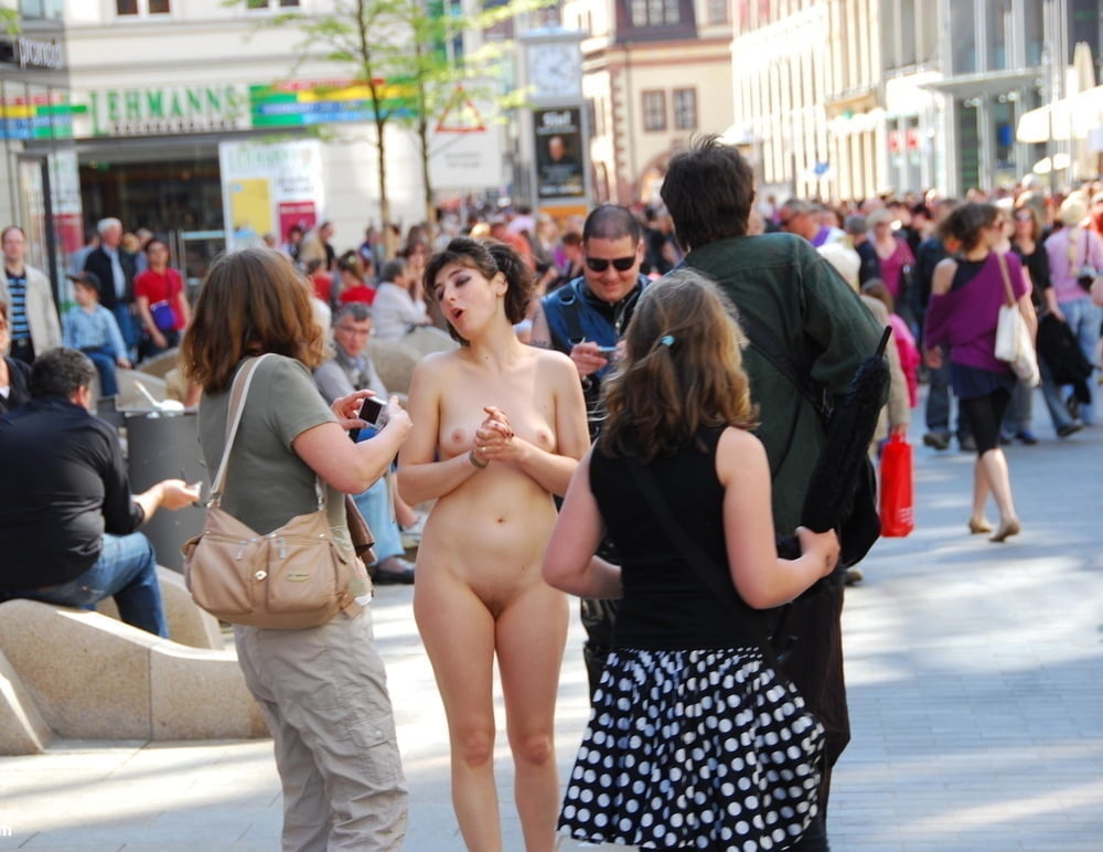 Beautiful nude girls in public