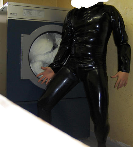 Porn image Rubber in the staircase & basement