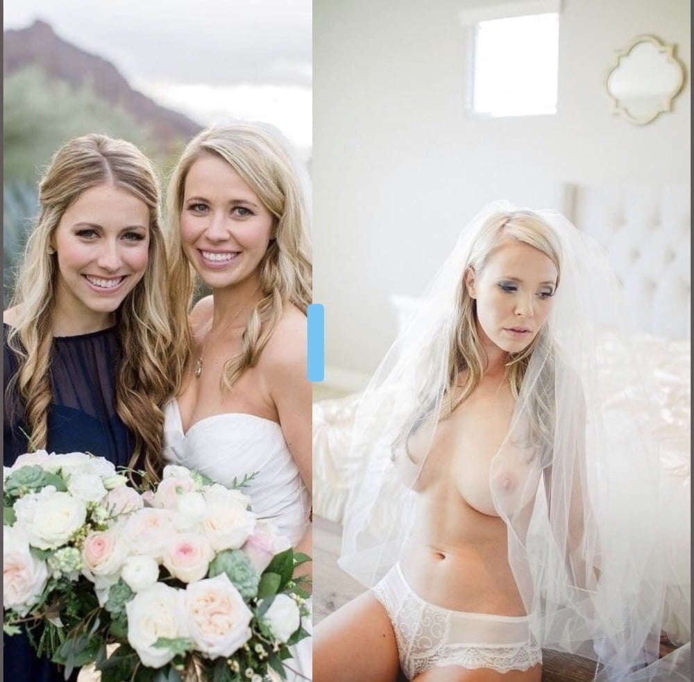 Hot wives on their wedding day dressed undressed - 51 Photos 