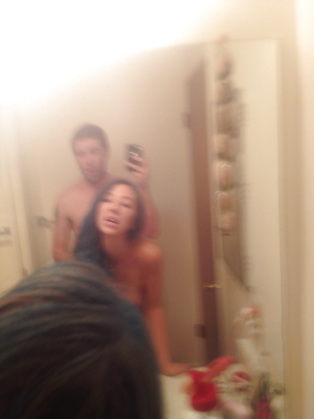 Porn image Teen girl with blue hair sucks und fucks in bathroom