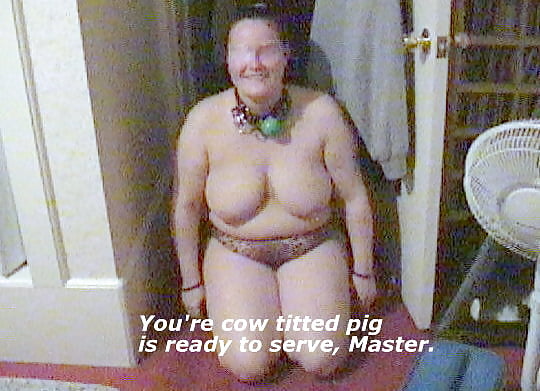 Porn image Stupid fat slave captions