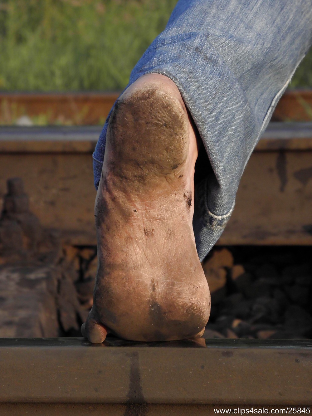 Porn image Railway dirty feet