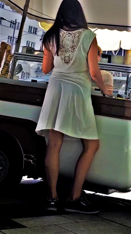 Horny ice cream seller see-through dress ... - 14 Photos 