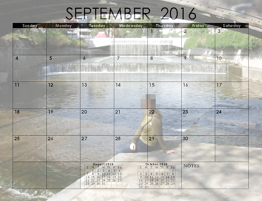 Porn image Elena's 2016 Monthly Pictorial Desktop Calendar