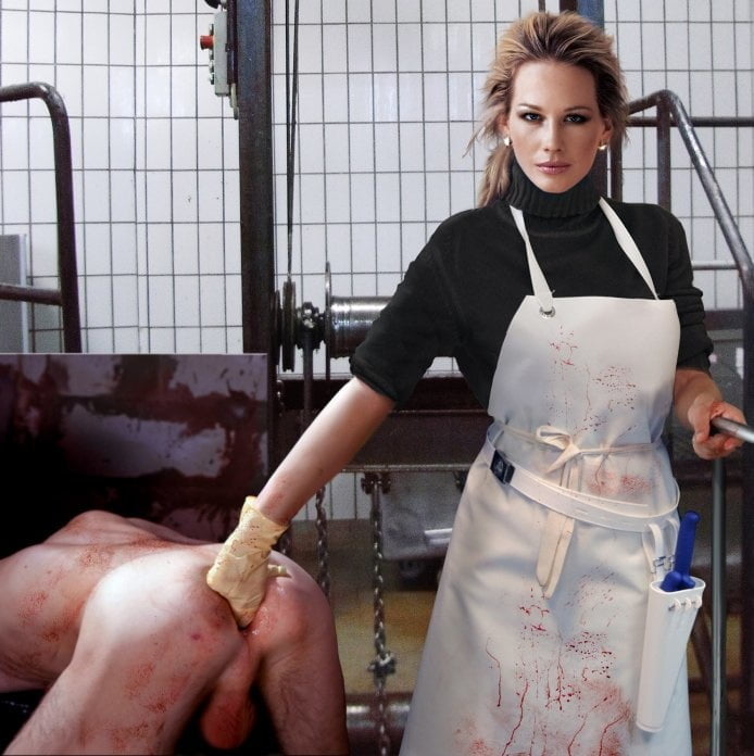 Femdom lady butcher.