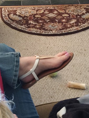Wife wearing cute sandals