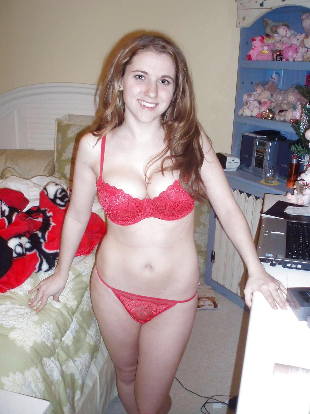 Porn image red bra