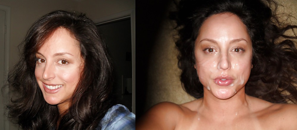 Porn image before and after facial cumshot