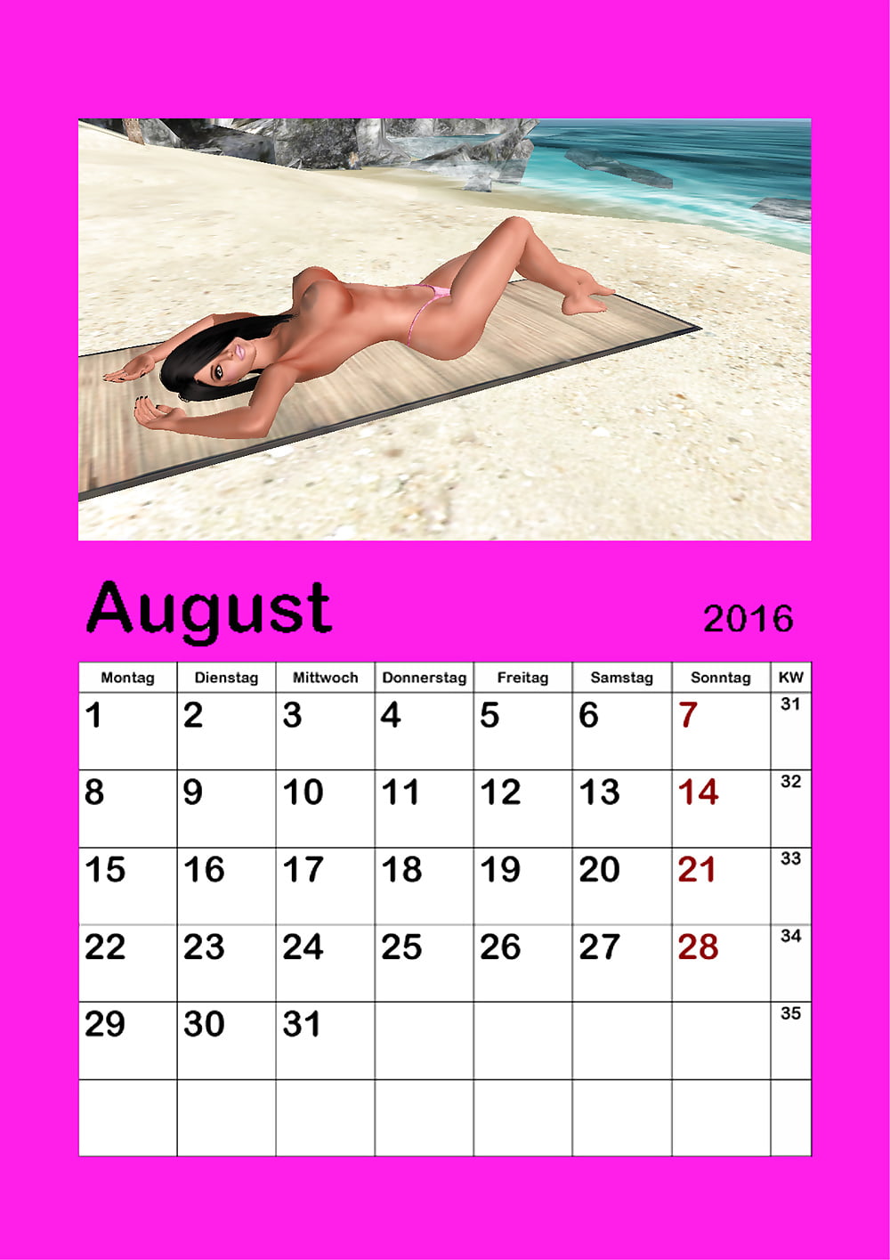 Porn image Kalender 2016 zum ausdrucken