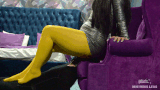 facesitting and ass worship in yellow pantyhose         