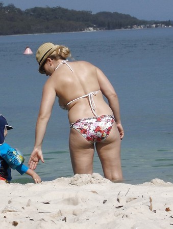 sexy mom at the beach