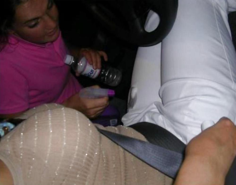Porn image Seat belt between breasts