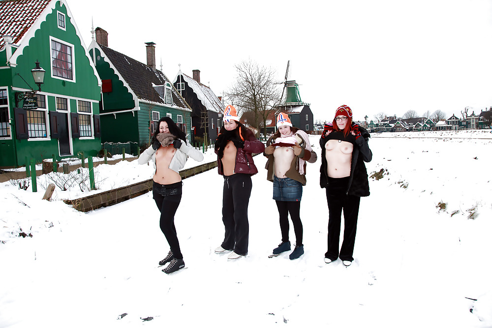 Porn image Julia,Elisa,Britt & Gylve on the Dutch Ice.