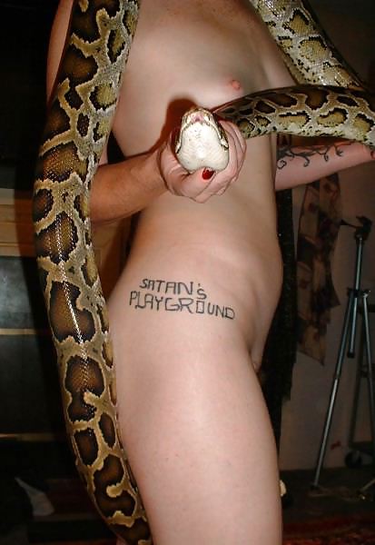 Porn image Beautiful girl with a snake