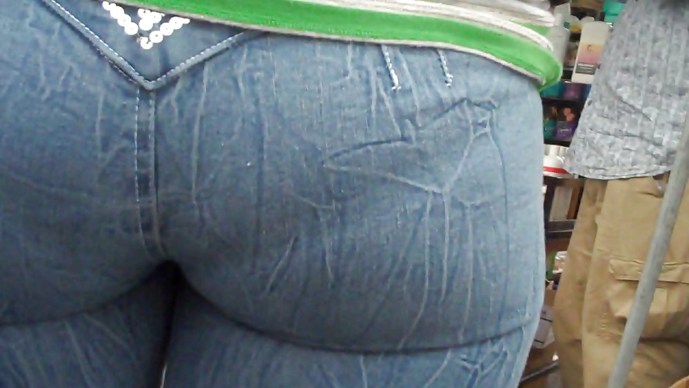 Porn image Tight ass & butt in jeans outlining panties so fine