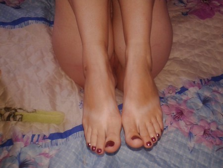 wife open legs pussy feet toes