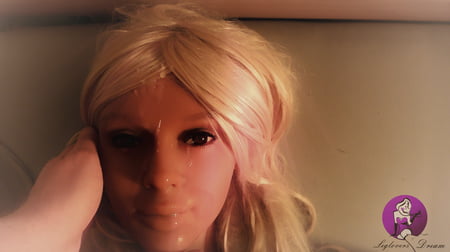 hot blonde real doll gets fantastic facial         