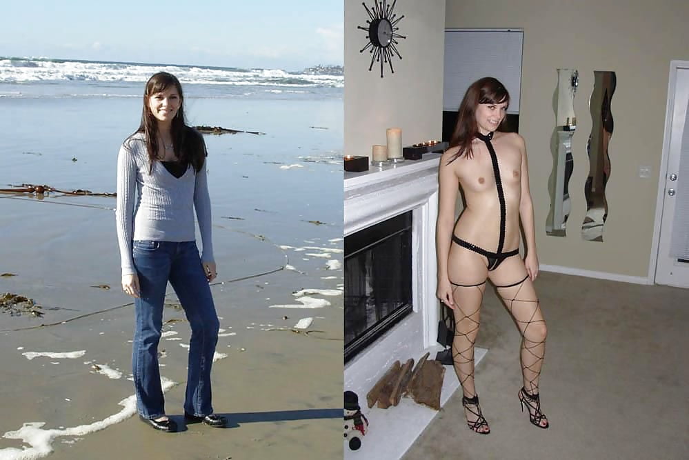 Porn image Your girlfriend before-after, dressed-undressed